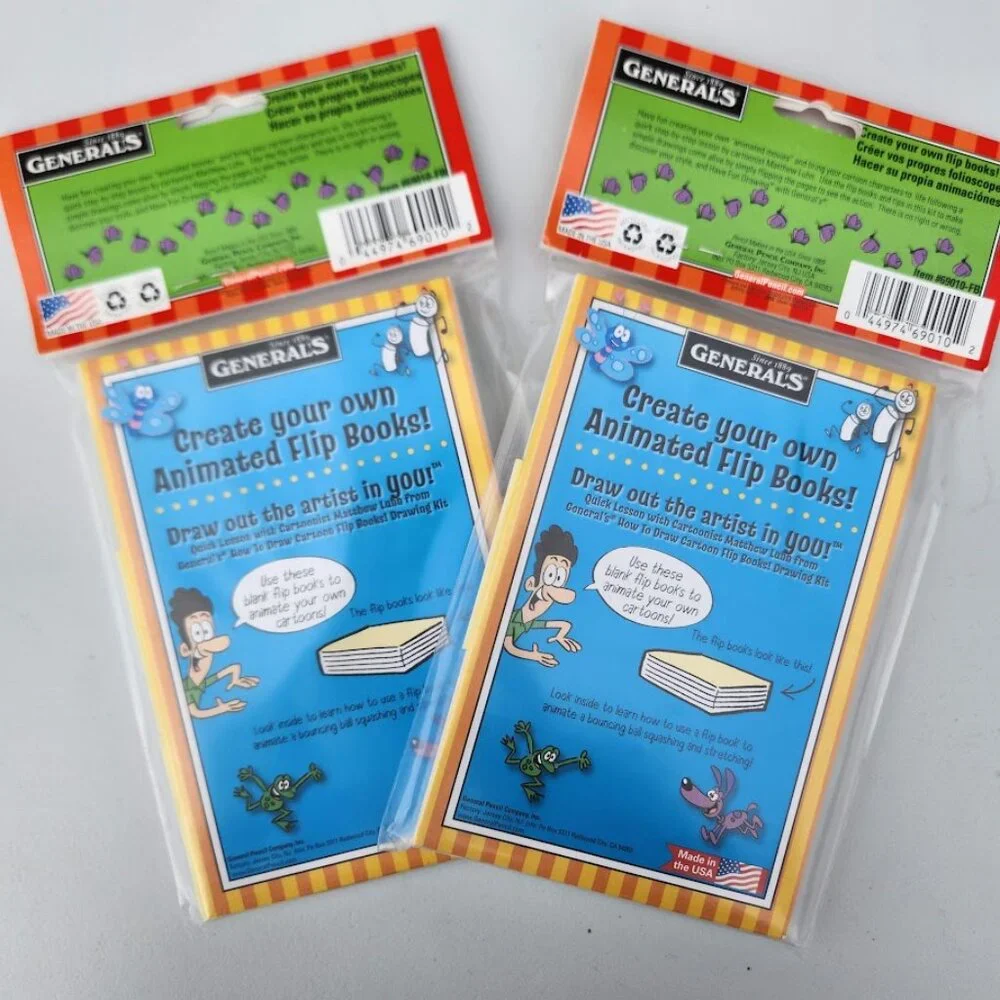 12 Flip Books Animation Paper Sketch Drawing comic book kit art supplies